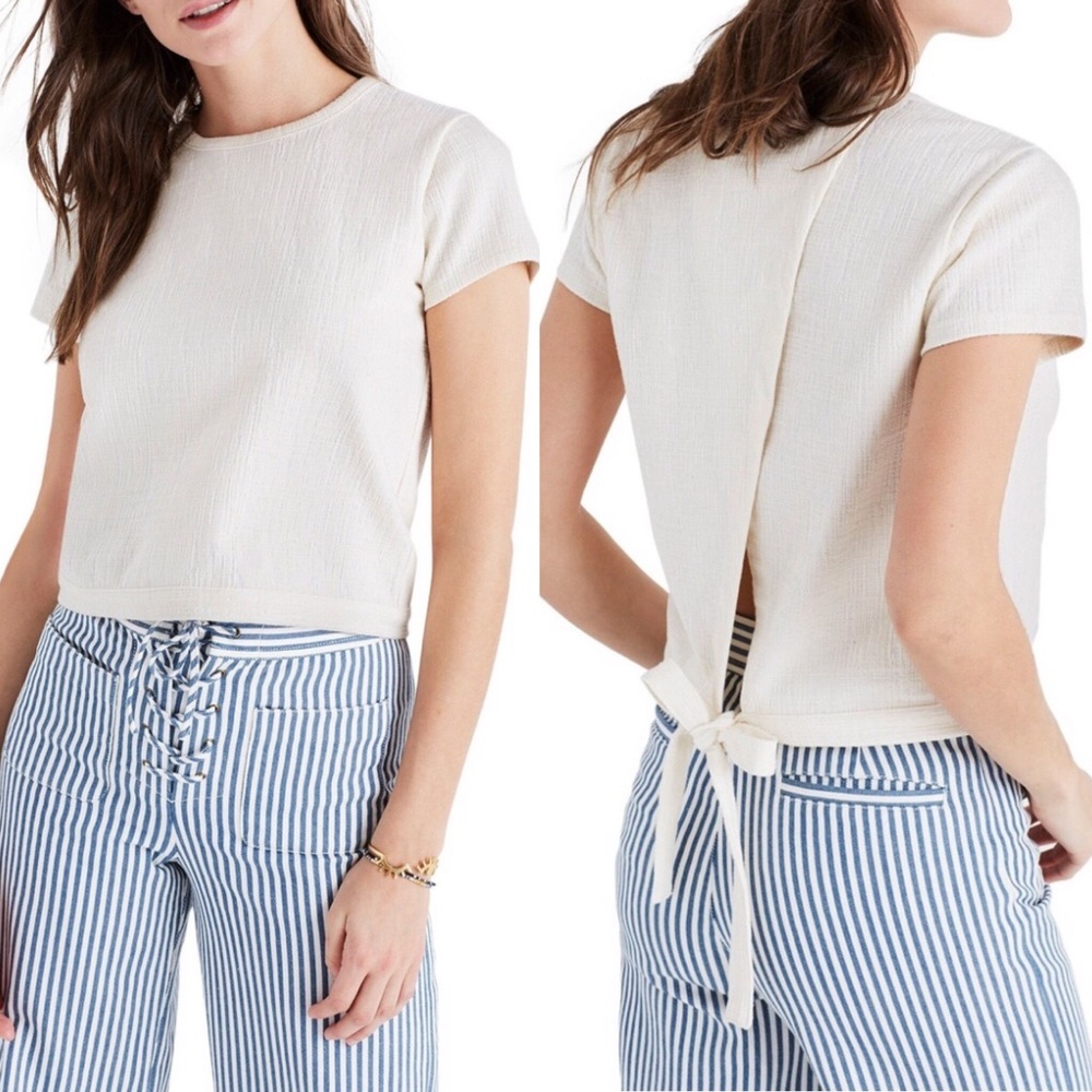 Madewell - Verse Tie-back Short Sleeve Top - Sz S